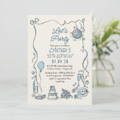 Hand getrokken retro grillige eigenzinnige volwass kaart (Staand voorkant)