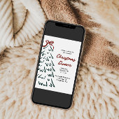 Hand getrokken retro kerstfeest uitnodigen feestdagenkaart