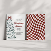 Hand getrokken retro kerstfeest uitnodigen feestdagenkaart