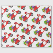 Hand getrokken retro kerstscooter cadeaupapier (Vlak)