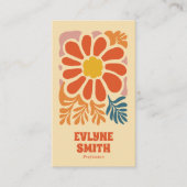 Hand getrokken Retro Kleurrijke QR Code Boho 70s B Visitekaartje (Voorkant)