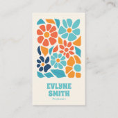 Hand getrokken Retro Kleurrijke QR Code Boho Flora Visitekaartje (Voorkant)