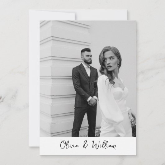 Hand getrokken retro krabbel foto bruiloft kaart (Achterkant)