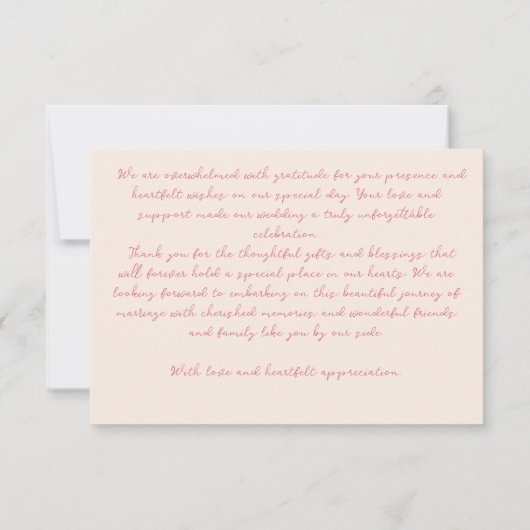 Hand getrokken retro lint krabbel bruiloft bedankkaart (Achterkant)