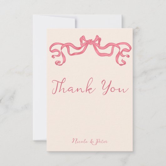 Hand getrokken retro lint krabbel bruiloft bedankkaart (Voorkant)