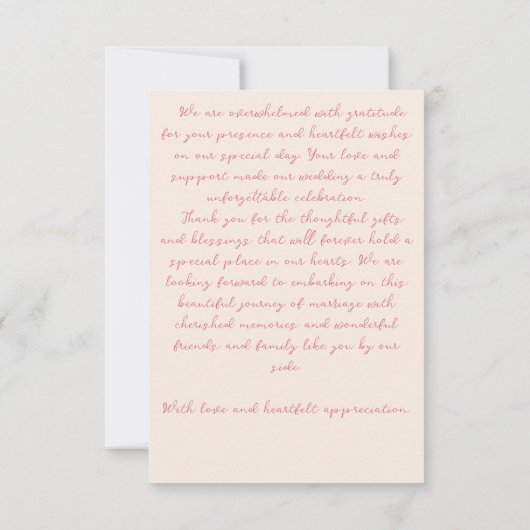 Hand getrokken retro lint krabbel bruiloft bedankkaart (Achterkant)