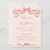 Hand getrokken retro lint krabbel bruiloft kaart (Voorkant)