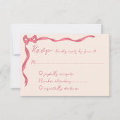 Hand getrokken  retro lint krabbel bruiloft RSVP kaartje (Voorkant)