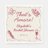 Hand getrokken Retro Rood Italiaans Casual Bruids Servet (Voorkant)