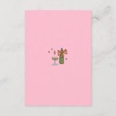 Hand getrokken retro roze QR-code bruiloft informa Informatiekaartje (Achterkant)