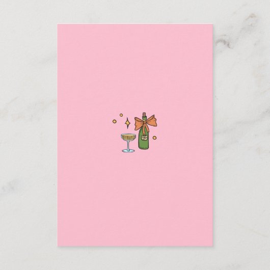 Hand getrokken retro roze QR-code bruiloft informa Informatiekaartje (Achterkant)