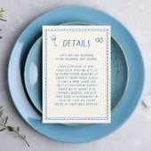 Hand getrokken retro schets blauwe bruiloft detail informatiekaartje