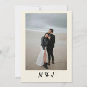 Hand getrokken Retro Unieke eigenzinnige foto brui Kaart (Achterkant)