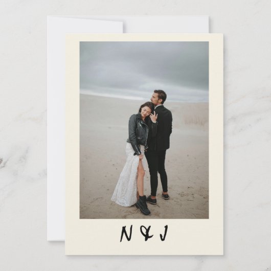 Hand getrokken Retro Unieke eigenzinnige foto brui Kaart (Achterkant)