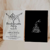 Hand getrokken retro vrijgezellenfeest uitnodiging