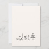 Hand getrokken Retro Whimsical & Chique Vrijgezell Kaart (Achterkant)