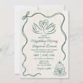 Hand Getrokken Retro Zwanen Foto Alles In Een Huwe Kaart (Voorkant)