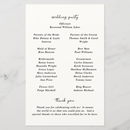 Hand getrokken ringen Doodle Modern Wedding Progra (Achterkant)