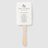 Hand getrokken ringen Doodle Modern Wedding Progra Handwaaier (Voorkant)