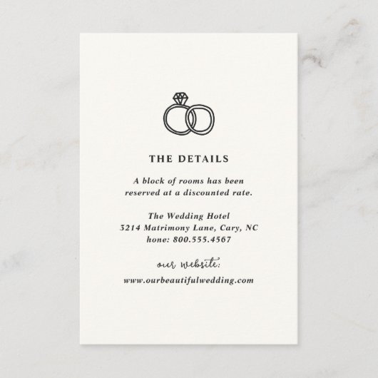 Hand getrokken ringen Doodle moderne bruiloft Informatiekaartje (Voorkant)