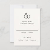 Hand getrokken ringen Doodle moderne bruiloft RSVP Kaartje (Voorkant)