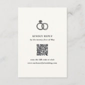 Hand getrokken ringen Doodle moderne bruiloft RSVP Kaartje (Voorkant)