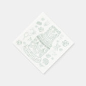 Hand getrokken Rococo Soft Renaissance Coquette Pa Servet (Hoek)