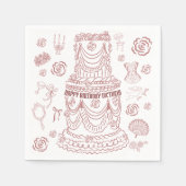 Hand getrokken Rococo Soft Renaissance Coquette Pa Servet (Voorkant)