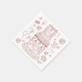 Hand getrokken Rococo Soft Renaissance Coquette Pa Servet (Hoek)