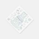 Hand getrokken Rococo Soft Renaissance Coquette Pa Servet (Hoek)