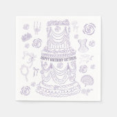 Hand getrokken Rococo Soft Renaissance Coquette Pa Servet (Voorkant)