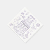 Hand getrokken Rococo Soft Renaissance Coquette Pa Servet (Hoek)