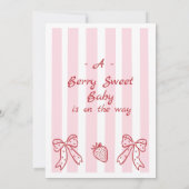 Hand getrokken rode aardbei Baby shower Kaart (Achterkant)