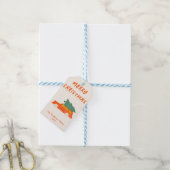  Hand Getrokken Rode Autoboom Kerst Funky Cadeaulabel (Met Touw)