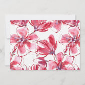 Hand getrokken rode bloemen gepersonaliseerd notitiekaartje (Achterkant)