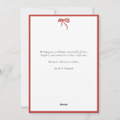 Hand getrokken Rode Bogen Doodle Patroon Foto Kers Feestdagenkaart (Achterkant)