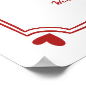 Hand getrokken rode boog grillige bruiloft welkom  poster (Hoek)