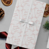 Hand getrokken rode boog grillige unieke kerst cadeaupapier