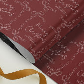 Hand getrokken rode boog grillige unieke kerst cadeaupapier