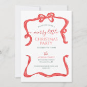 Hand getrokken rode boog kerstfeest kaart (Voorkant)