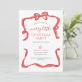 Hand getrokken rode boog kerstfeest kaart (Staand voorkant)