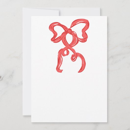 Hand getrokken rode boog kerstfeest kaart (Achterkant)