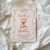 Hand getrokken rode boog Martini 30e 50e 40e verja Kaart