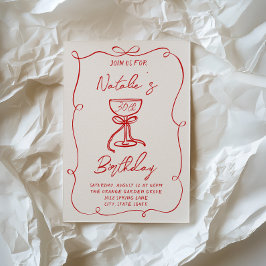 Hand getrokken rode boog Martini 30e 50e 40e verja Kaart