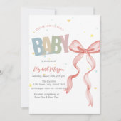 Hand getrokken rode boog sterren harten Baby showe Kaart (Voorkant)