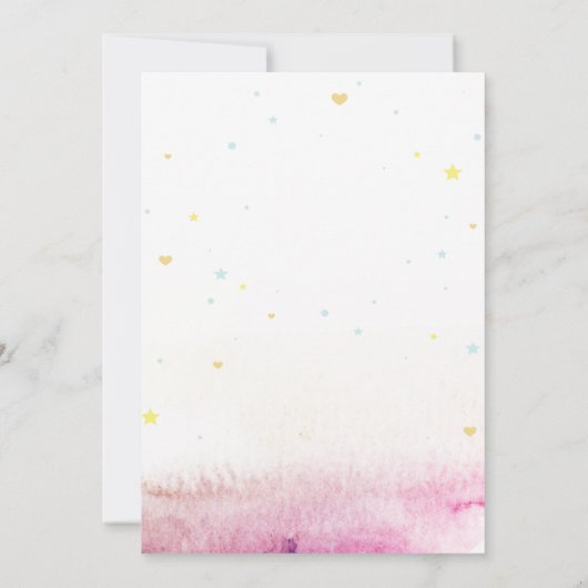 Hand getrokken rode boog sterren harten Baby showe Kaart (Achterkant)