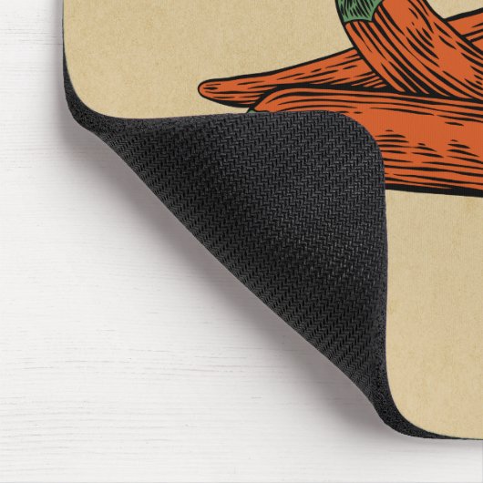 Hand getrokken rode chili  stijl Craft papier Muismat (Hoek)