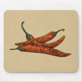 Hand getrokken rode chili  stijl Craft papier Muismat (Voorkant)