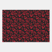 Hand getrokken rode harten Valentijnsdag Inpakpapier Vel (Voorkant)