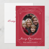 Hand getrokken rode kerst Kaart (Voorkant / Achterkant)